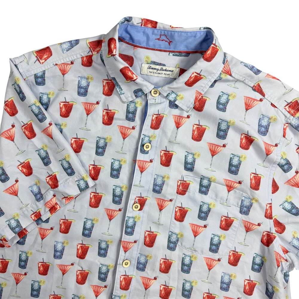 Tommy Bahama The Coconut Point Men's L Cocktail Print Short Sleeve Shirt